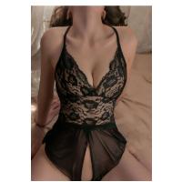 Bella Notte Siyah Özel Bölgesi Açık Babydoll Seksi Gecelik 15003