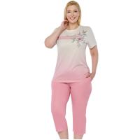Bella Notte A Kalite Çiçek Detaylı Büyük Beden Cotton Pijama Takım 14361