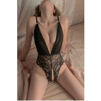 Bella Notte Siyah Dantelli Özel Bölgesi Açık Fantazi Body 15040
