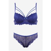 Bella Notte Saks Dantelli Çift İp Detaylı Şık Sütyen Takım 19009