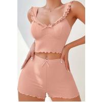 Bella Notte Viskon Yavruağzı Valonlu Şortlu Takım 7506