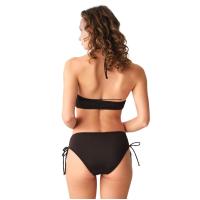 Bella Notte Büzgülü Straplez Omuz Askılı  Siyah  Bikini Üstü L07U