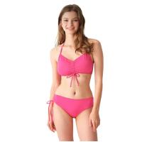 Bella Notte Büzgülü Straplez Omuz Asklı Pembe Bikini Üstü L09U