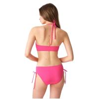 Bella Notte Büzgülü Straplez Omuz Asklı Pembe Bikini Üstü L09U