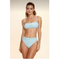 Bella Notte Mavi Straplez Bandaj Havlu Bikini Üstü N07U