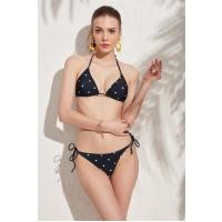 Bella Notte Siyah Puanlı Üçgen Bikini Takım N37T