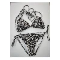 Bella Notte Boyundan Bağlamalı Zebra Desenli Bikini Takımı D12T