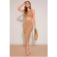Bella Notte Cappuccino Belden İp Detaylı Etek Crop Takım BN6575C