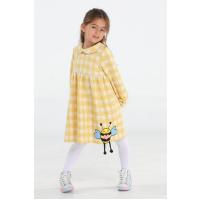 Casabony Arı Sarı Baby Yaka Ekose Elbise BN-074