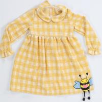 Casabony Arı Sarı Baby Yaka Ekose Elbise BN-074