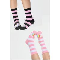 Casabony Cat&Unicorn 2'li Paket Kız Çocuk Çorap BN-062