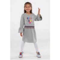 Casabony Magic Girl Gri Örme Kız Elbise BN-005