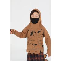 Casabony Ninja New Shape Kahve Unisex Sweatshirt BN-066
