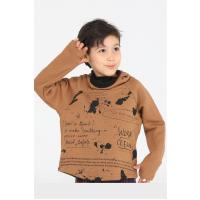 Casabony Ninja New Shape Kahve Unisex Sweatshirt BN-066