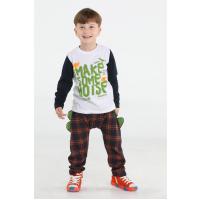 Casabony Some Noise Ekose Pantolon + T-shirt Takım BN-073
