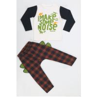 Casabony Some Noise Ekose Pantolon + T-shirt Takım BN-073