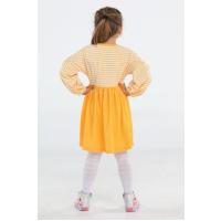 Casabony Sunflower Sarı Çizgili Kız Elbise  BN-054