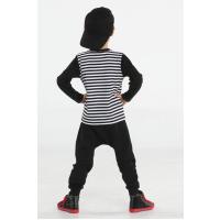Casabony Up Çizgili Erkek Çocuk Pantolon + T-shirt Takım  BN-031