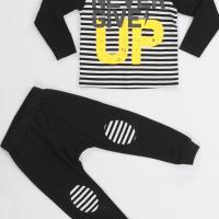 Casabony Up Çizgili Erkek Çocuk Pantolon + T-shirt Takım  BN-031
