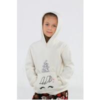 Casabony Unicorn Off-White Kız Sweatshirt  BN-051