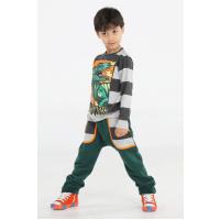Casabony Yeşil T-rex Cepli Baggy Pantolon + T-shirt BN-042