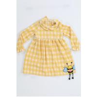 Casabony Arı Sarı Baby Yaka Ekose Elbise BN-074