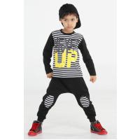 Casabony Up Çizgili Erkek Çocuk Pantolon + T-shirt Takım  BN-031