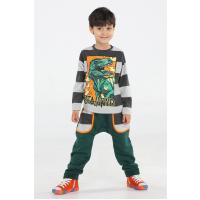 Casabony Yeşil T-rex Cepli Baggy Pantolon + T-shirt BN-042